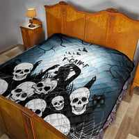 Funny Halloween F’Caw Raven Quilt Black Bird Crow With Skulls - Wonder Print Shop