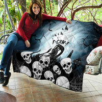 Funny Halloween F’Caw Raven Quilt Black Bird Crow With Skulls - Wonder Print Shop