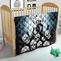 Funny Halloween F’Caw Raven Quilt Black Bird Crow With Skulls - Wonder Print Shop
