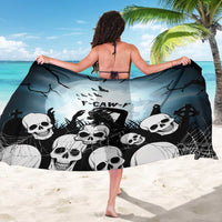 Funny Halloween F’Caw Raven Sarong Black Bird Crow With Skulls - Wonder Print Shop