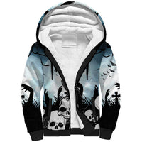 Personalized Funny Halloween F’Caw Raven Sherpa Hoodie Black Bird Crow With Skulls - Wonder Print Shop