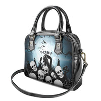 Funny Halloween F’Caw Raven Shoulder Handbag Black Bird Crow With Skulls - Wonder Print Shop