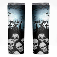 Personalized Funny Halloween F’Caw Raven Skinny Tumbler Black Bird Crow With Skulls - Wonder Print Shop