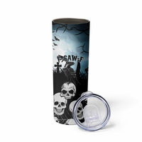 Personalized Funny Halloween F’Caw Raven Skinny Tumbler Black Bird Crow With Skulls - Wonder Print Shop