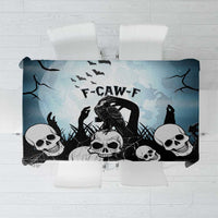 Funny Halloween F’Caw Raven Tablecloth Black Bird Crow With Skulls - Wonder Print Shop