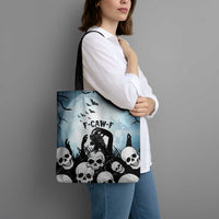 Funny Halloween F’Caw Raven Tote Bag Black Bird Crow With Skulls - Wonder Print Shop