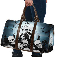 Funny Halloween F’Caw Raven Travel Bag Black Bird Crow With Skulls - Wonder Print Shop