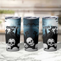 Personalized Funny Halloween F’Caw Raven Tumbler Cup Black Bird Crow With Skulls - Wonder Print Shop