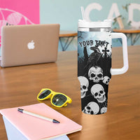 Personalized Funny Halloween F’Caw Raven Tumbler With Handle Black Bird Crow With Skulls - Wonder Print Shop