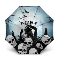 Funny Halloween F’Caw Raven Umbrella Black Bird Crow With Skulls - Wonder Print Shop