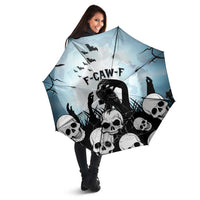 Funny Halloween F’Caw Raven Umbrella Black Bird Crow With Skulls - Wonder Print Shop