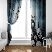 Funny Halloween F’Caw Raven Window Curtain Black Bird Crow With Skulls - Wonder Print Shop