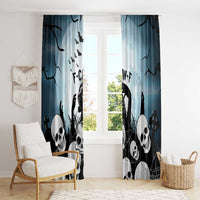 Funny Halloween F’Caw Raven Window Curtain Black Bird Crow With Skulls - Wonder Print Shop