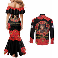 George Hardy Tuskegee Memorial Couples Matching Mermaid Dress and Long Sleeve Button Shirt Red Tail Pilots Legacy of Courage - Wonder Print Shop