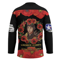 George Hardy Tuskegee Memorial Hockey Jersey Red Tail Pilots Legacy of Courage - Wonder Print Shop