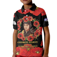 George Hardy Tuskegee Memorial Kid Polo Shirt Red Tail Pilots Legacy of Courage - Wonder Print Shop