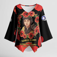 George Hardy Tuskegee Memorial Kimono Sleeve Blouse Red Tail Pilots Legacy of Courage - Wonder Print Shop