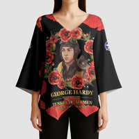 George Hardy Tuskegee Memorial Kimono Sleeve Blouse Red Tail Pilots Legacy of Courage - Wonder Print Shop