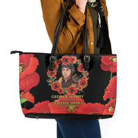 George Hardy Tuskegee Memorial Leather Tote Bag Red Tail Pilots Legacy of Courage - Wonder Print Shop