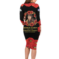 George Hardy Tuskegee Memorial Long Sleeve Bodycon Dress Red Tail Pilots Legacy of Courage - Wonder Print Shop