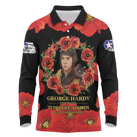 George Hardy Tuskegee Memorial Long Sleeve Polo Shirt Red Tail Pilots Legacy of Courage - Wonder Print Shop
