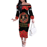 George Hardy Tuskegee Memorial Off The Shoulder Long Sleeve Dress Red Tail Pilots Legacy of Courage - Wonder Print Shop