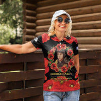 George Hardy Tuskegee Memorial Women Polo Shirt Red Tail Pilots Legacy of Courage - Wonder Print Shop