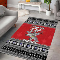 Tuskegee Red Tails Airmen Christmas Area Rug P-51 Mustang 332nd Fighter Group - Wonder Print Shop