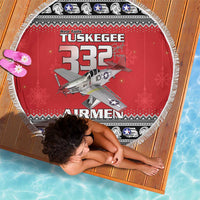 Tuskegee Red Tails Airmen Christmas Beach Blanket P-51 Mustang 332nd Fighter Group - Wonder Print Shop