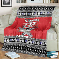 Tuskegee Red Tails Airmen Christmas Blanket P-51 Mustang 332nd Fighter Group - Wonder Print Shop
