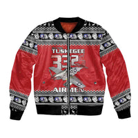 Tuskegee Red Tails Airmen Christmas Bomber Jacket P-51 Mustang 332nd Fighter Group - Wonder Print Shop