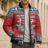 Tuskegee Red Tails Airmen Christmas Bomber Puffer Jacket P-51 Mustang 332nd Fighter Group - Wonder Print Shop
