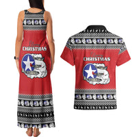 Tuskegee Red Tails Airmen Christmas Couples Matching Tank Maxi Dress and Hawaiian Shirt P-51 Mustang 332nd Fighter Group - Wonder Print Shop