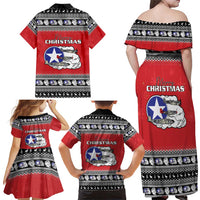 Tuskegee Red Tails Airmen Christmas Family Matching Off Shoulder Maxi Dress and Hawaiian Shirt P-51 Mustang 332nd Fighter Group - Wonder Print Shop