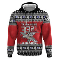 Tuskegee Red Tails Airmen Christmas Hoodie P-51 Mustang 332nd Fighter Group - Wonder Print Shop