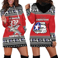 Tuskegee Red Tails Airmen Christmas Hoodie Dress P-51 Mustang 332nd Fighter Group - Wonder Print Shop