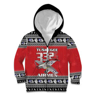 Tuskegee Red Tails Airmen Christmas Kid Hoodie P-51 Mustang 332nd Fighter Group - Wonder Print Shop