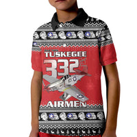 Tuskegee Red Tails Airmen Christmas Kid Polo Shirt P-51 Mustang 332nd Fighter Group - Wonder Print Shop