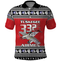Tuskegee Red Tails Airmen Christmas Polo Shirt P-51 Mustang 332nd Fighter Group - Wonder Print Shop