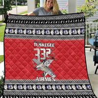 Tuskegee Red Tails Airmen Christmas Quilt P-51 Mustang 332nd Fighter Group - Wonder Print Shop