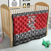 Tuskegee Red Tails Airmen Christmas Quilt P-51 Mustang 332nd Fighter Group - Wonder Print Shop