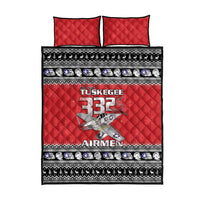 Tuskegee Red Tails Airmen Christmas Quilt Bed Set P-51 Mustang 332nd Fighter Group - Wonder Print Shop
