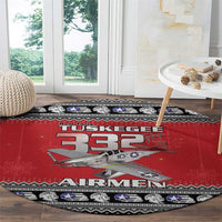 Tuskegee Red Tails Airmen Christmas Round Carpet P-51 Mustang 332nd Fighter Group - Wonder Print Shop