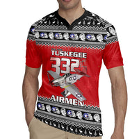 Tuskegee Red Tails Airmen Christmas Rugby Jersey P-51 Mustang 332nd Fighter Group - Wonder Print Shop