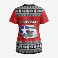 Tuskegee Red Tails Airmen Christmas Scrub Top P-51 Mustang 332nd Fighter Group - Wonder Print Shop
