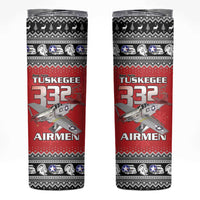 Tuskegee Red Tails Airmen Christmas Skinny Tumbler P-51 Mustang 332nd Fighter Group - Wonder Print Shop