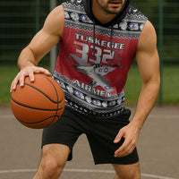 Tuskegee Red Tails Airmen Christmas Sleeveless Hoodie P-51 Mustang 332nd Fighter Group - Wonder Print Shop