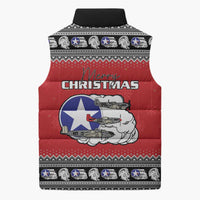 Tuskegee Red Tails Airmen Christmas Sleeveless Puffer Jacket P-51 Mustang 332nd Fighter Group - Wonder Print Shop