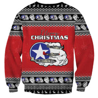 Tuskegee Red Tails Airmen Christmas Sweatshirt P-51 Mustang 332nd Fighter Group - Wonder Print Shop