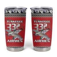 Tuskegee Red Tails Airmen Christmas Tumbler Cup P-51 Mustang 332nd Fighter Group - Wonder Print Shop